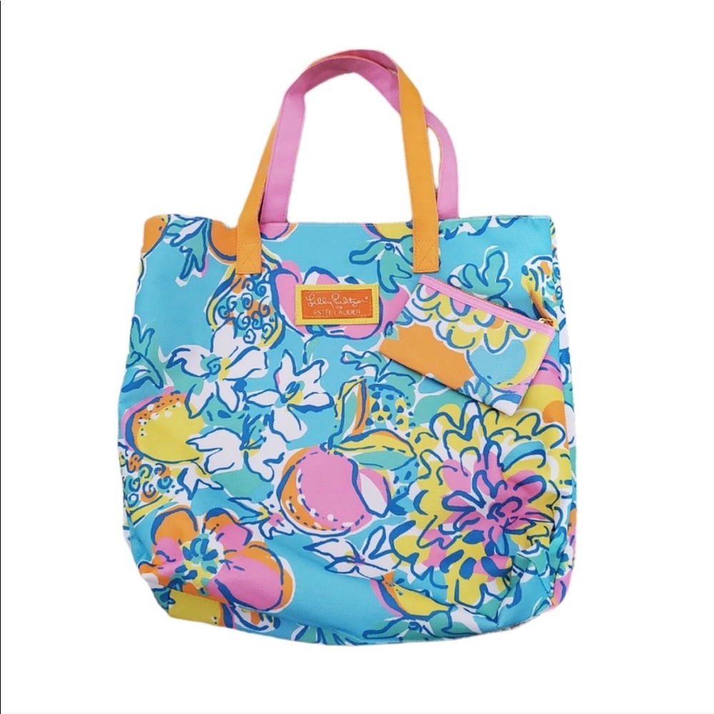 Lilly Pulitzer for Estee Lauder tote bag + pouch